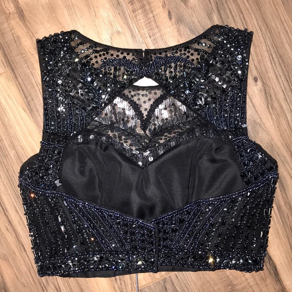 Black Sparkle Two-Piece Semi Dress - Picture 3 of 6